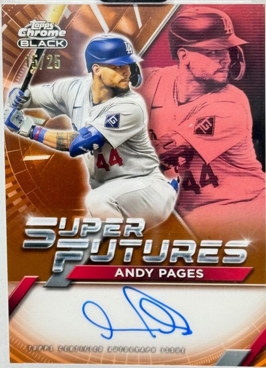 Andy Pages #FSA-AP Baseball Cards 2025 Topps Chrome Black Super Futures Autograph
