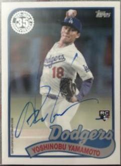 Yoshinobu Yamamoto #89BA2-YY Baseball Cards 2024 Topps 1989 Autograph
