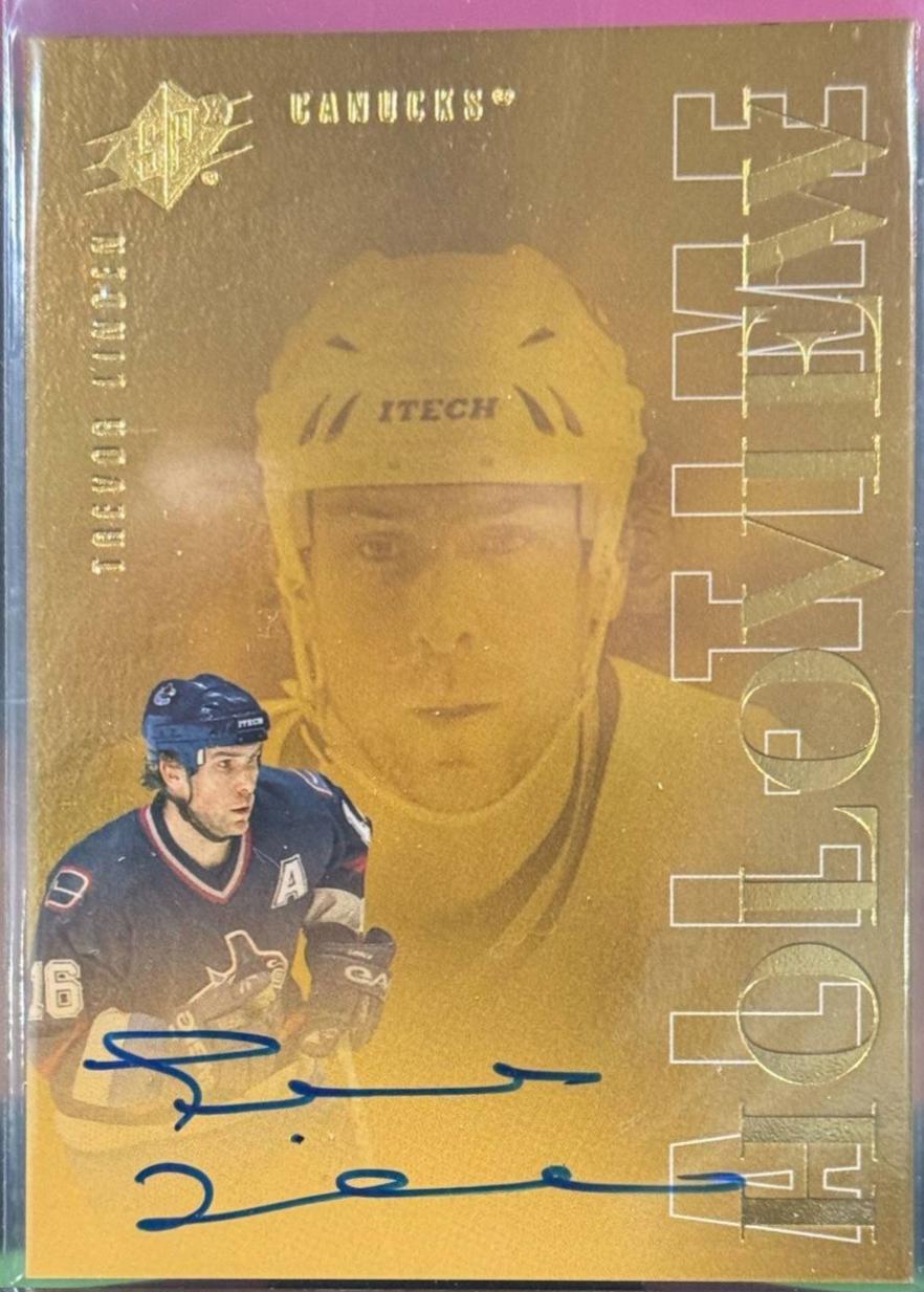 Trevor Linden #ATG-LI Hockey Cards 2024 SPx All-Time Holoview Autograph
