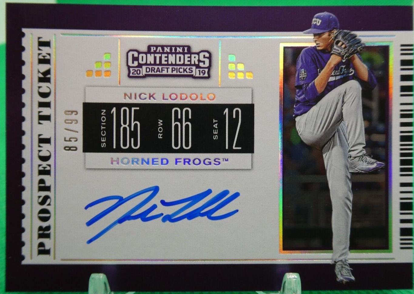 Nick Lodolo #13 Baseball Cards 2019 Panini Contenders Draft Picks Prospect Ticket Autographs