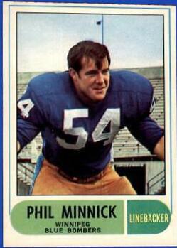 Phil Minnick #58 1968 O Pee Chee Cfl Football