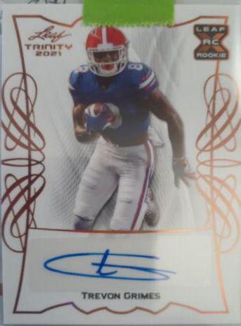 Trevon Grimes #BA-TG1 2021 Leaf Trinity Signatures Football
