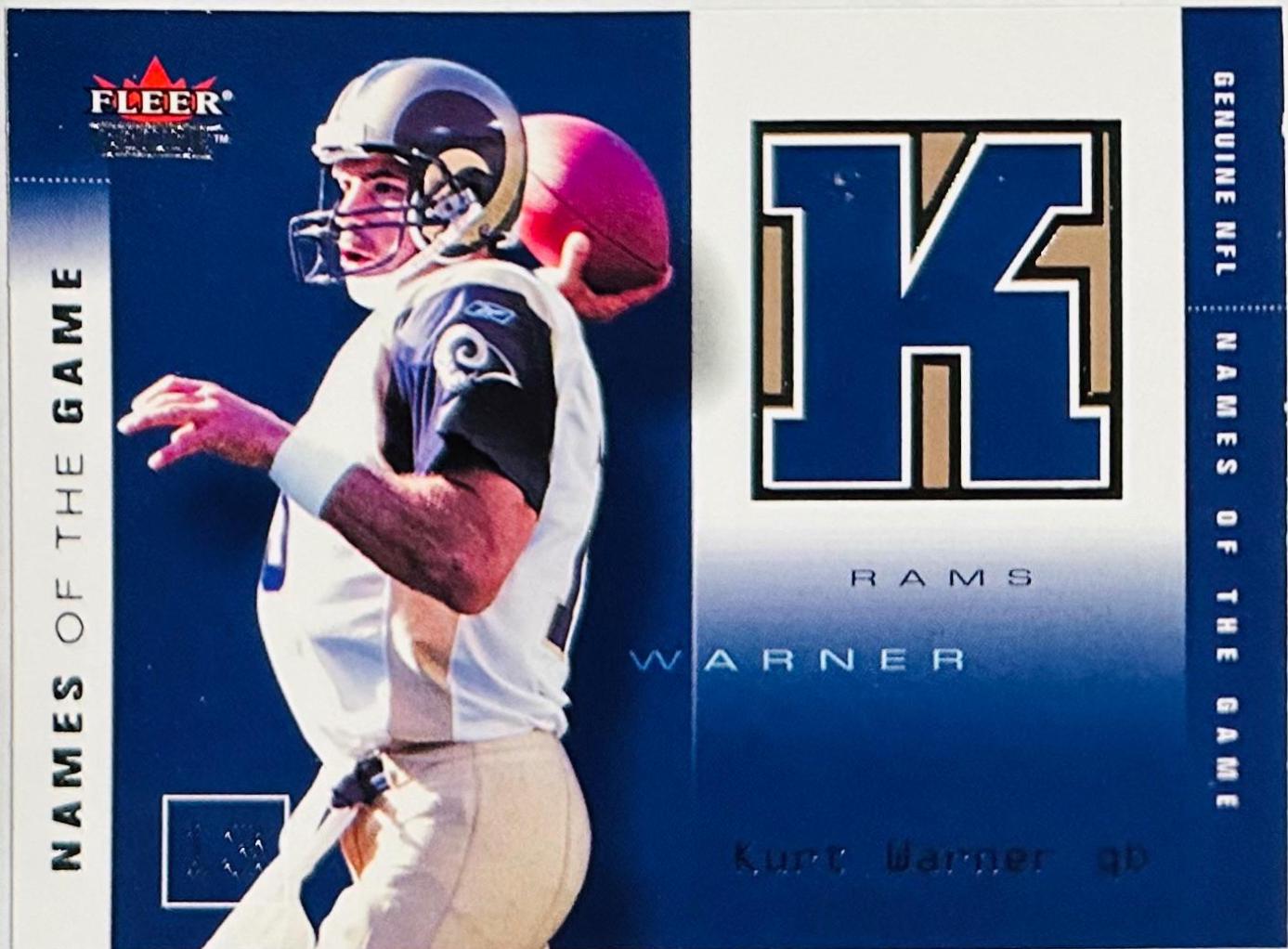 Kurt Warner #1 Football Cards 2002 Fleer Genuine Names of the Game