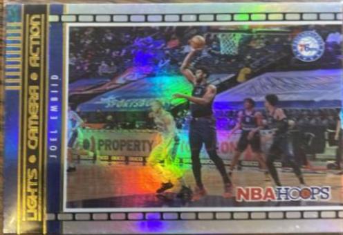 Joel Embiid #9 Basketball Cards 2021 Panini Hoops Lights Camera Action
