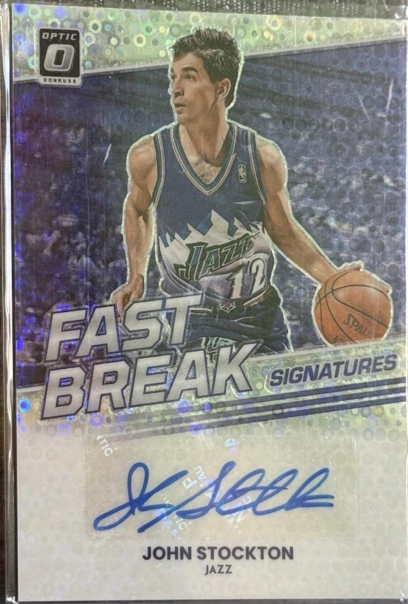 John Stockton #FBS-JST 2022 Panini Donruss Optic Fast Break Signatures Basketball
