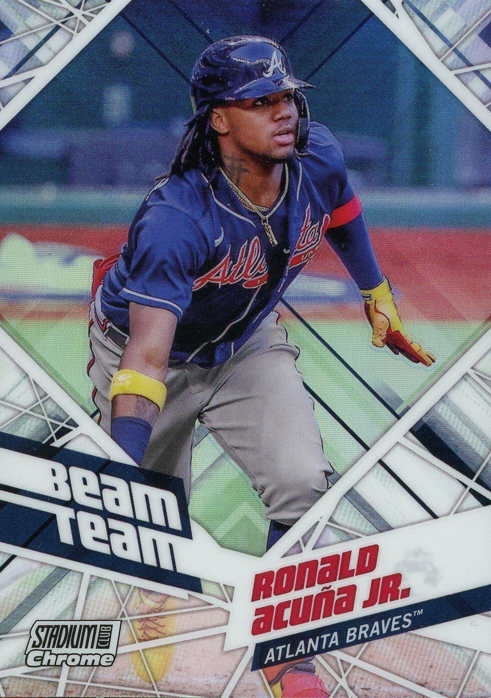 Ronald Acuna Jr #BTC-11 Baseball Cards 2021 Stadium Club Chrome Beam Team