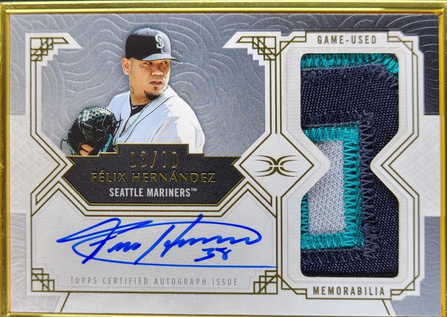 Felix Hernandez #FAPC-FH 2025 Topps Definitive Collection Framed Autograph Patch Baseball