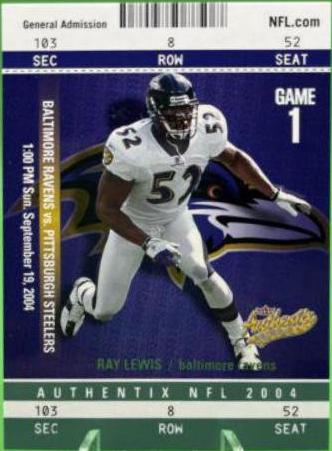 Ray Lewis #41 2004 Fleer Authentix Football