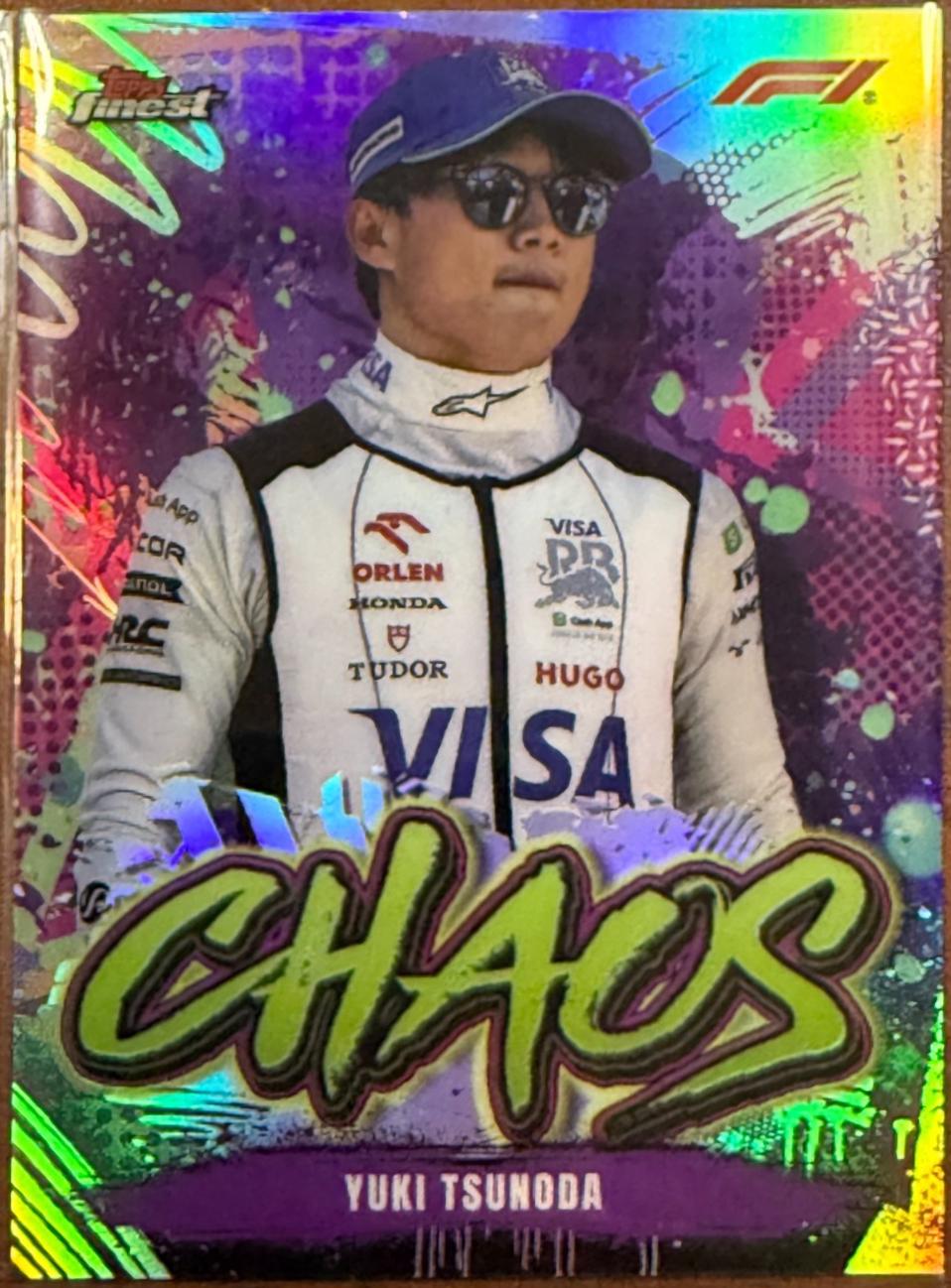 Yuki Tsunoda #CH-17 Racing Cards 2024 Topps Finest Formula 1 Chaos