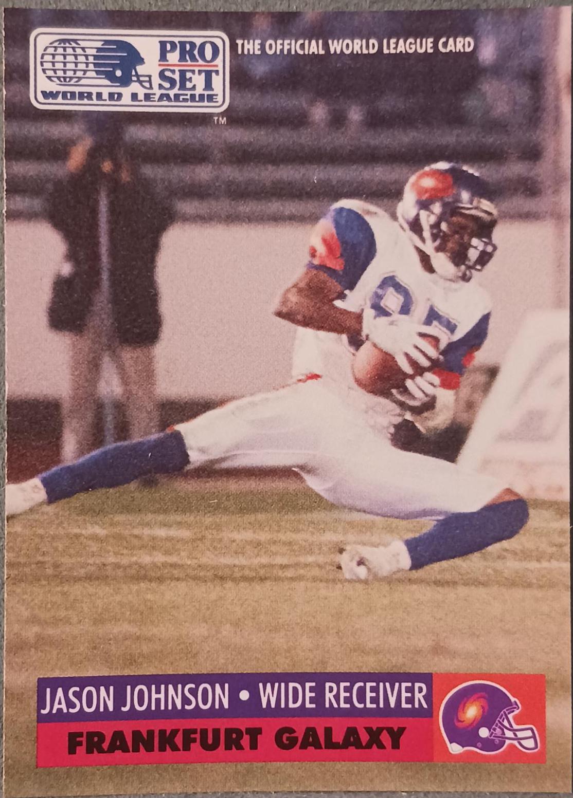 Jason Johnson #61 1991 Pro Set Wlaf Football