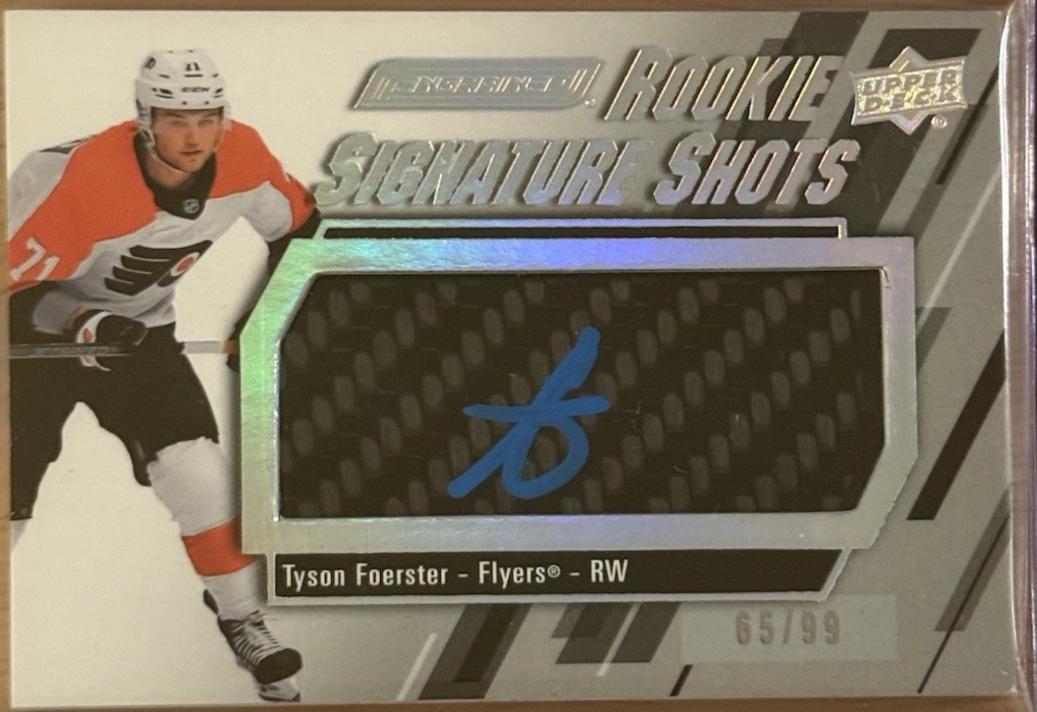 Tyson Foerster #RSS-TF 2023 Upper Deck Engrained Rookie Signature Shots Hockey