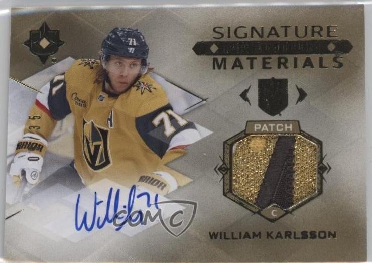 William Karlsson #UMS-WK 2023 Upper Deck Ultimate Collection Signature Materials Gold Spectrum Patch Hockey