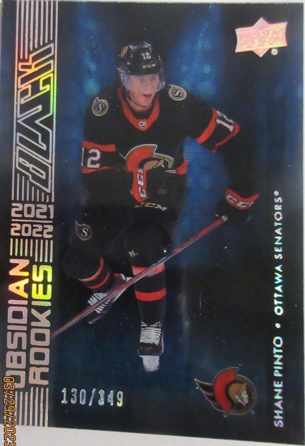 Shane Pinto #OR-26 2021-22 SPx Hockey UD Black Obsidian Rookies