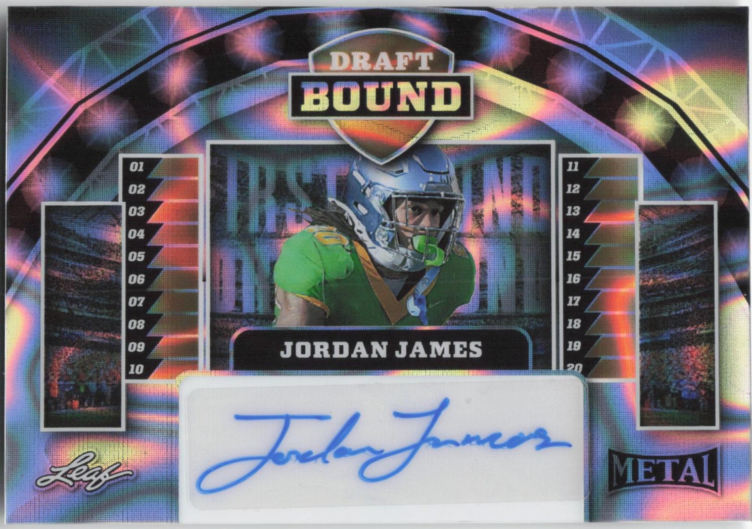Jordan James #DB-JJ1 2025 Leaf Metal Football Draft Bound
