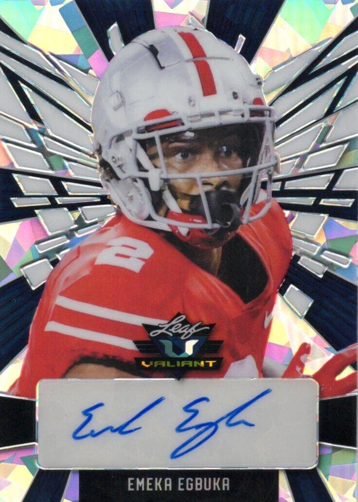 Emeka Egbuka #PA-EE1 2022 Leaf Valiant Autographs Portrait Football