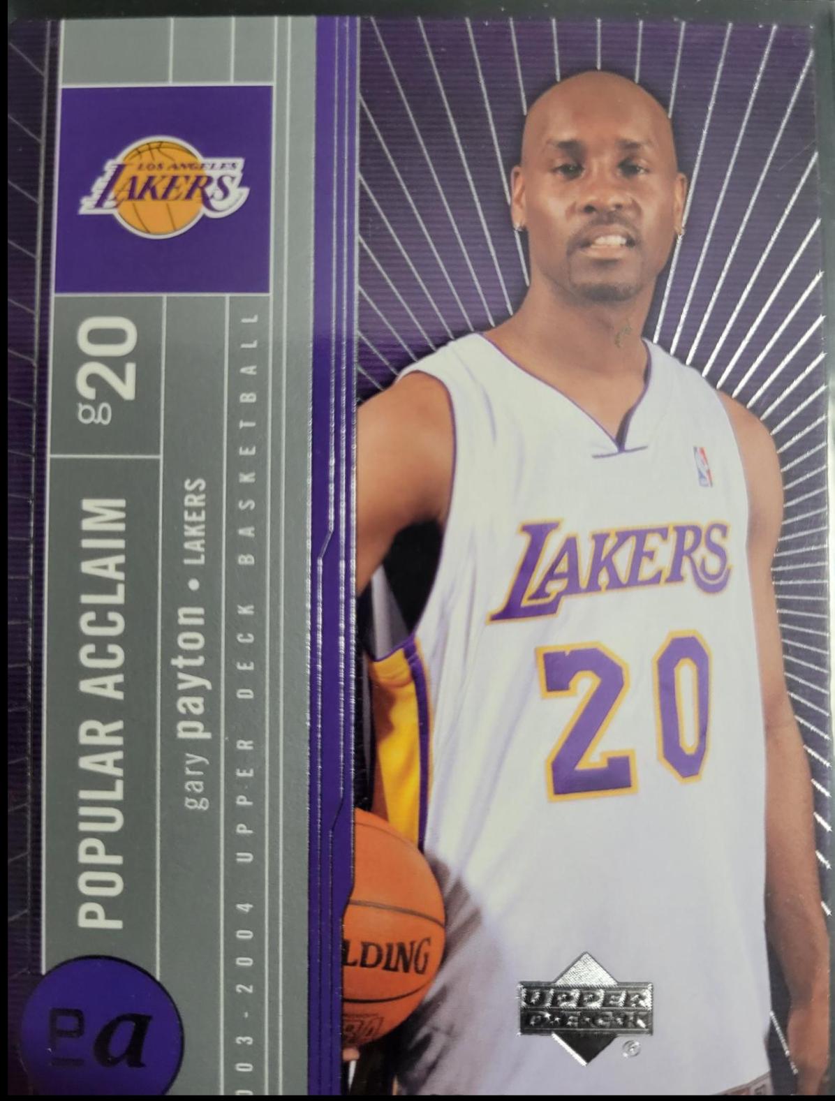 Gary Payton #PA10 Basketball Cards 2003 Upper Deck Honor Roll Popular Acclaim