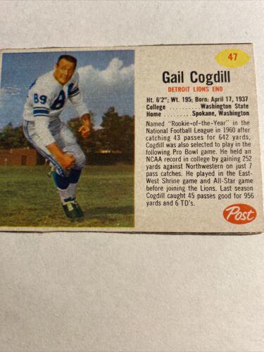 Gail Cogdill #47 Football Cards 1962 Post Cereal