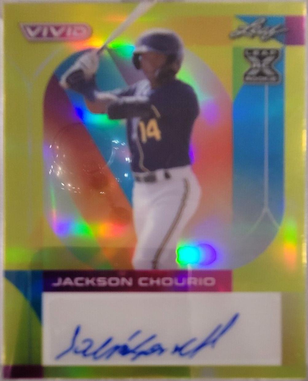 Jackson Chourio #BA-JC1 2022 Leaf Vivid Autograph Baseball