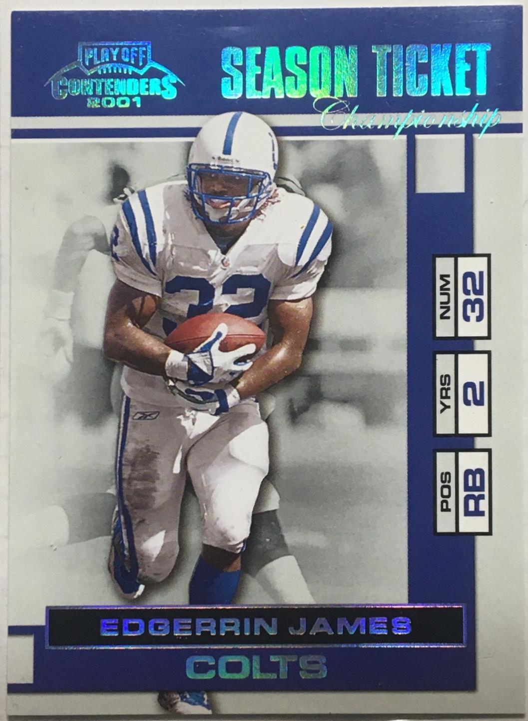 Edgerrin James #35 2001 Playoff Contenders Football