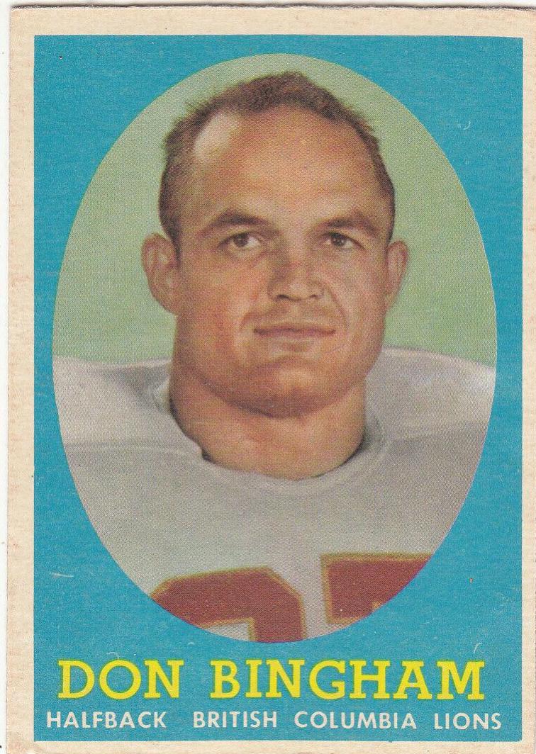 Don Bingham #13 Football Cards 1958 Topps CFL
