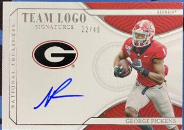 George Pickens #TL-GPI Football Cards 2022 Panini National Treasures Collegiate Team Logo Signatures