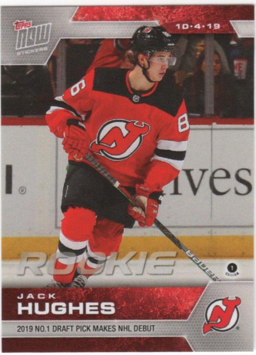 Jack Hughes #6 Hockey Cards 2019 Topps Now NHL Stickers