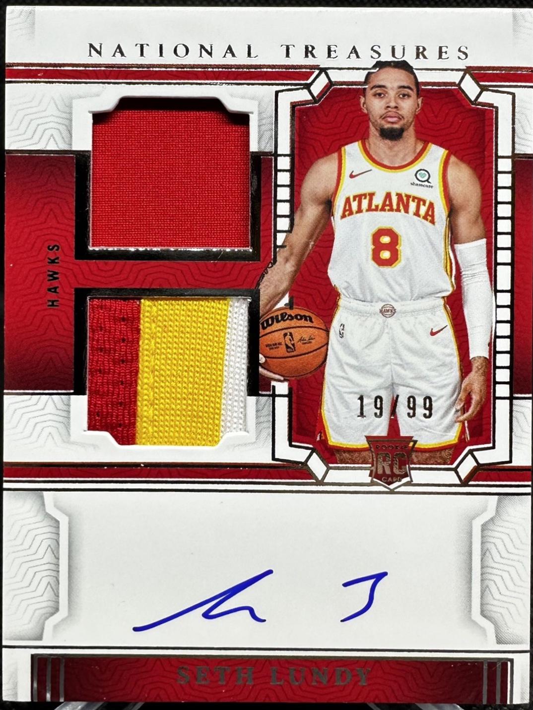 Seth Lundy #RMD-LUN 2023 Panini National Treasures Rookie Materials Autographs Dual Basketball