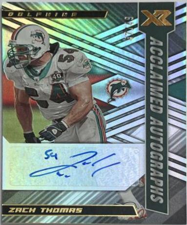 Zach Thomas #ACA-ZT 2022 Panini XR Football Acclaimed Autographs