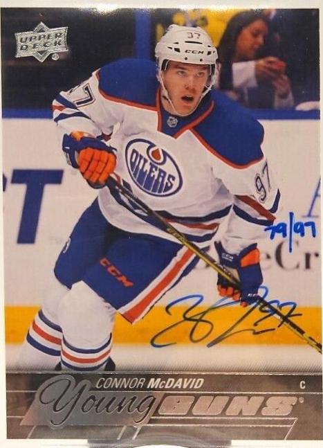 Connor McDavid #201 Hockey Cards 2017 Upper Deck Buyback Autograph