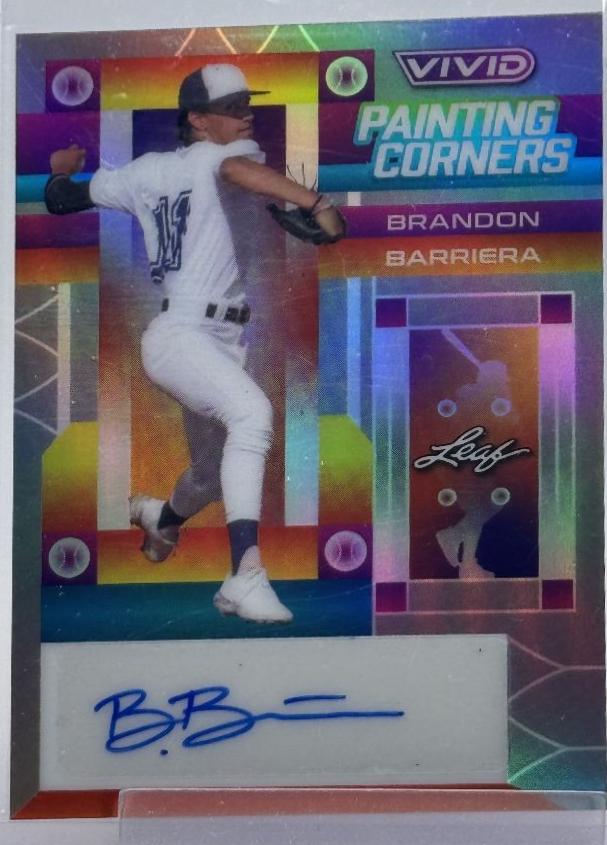 Brandon Barriera #PC-BB1 Baseball Cards 2022 Leaf Vivid Painting Corners Autograph