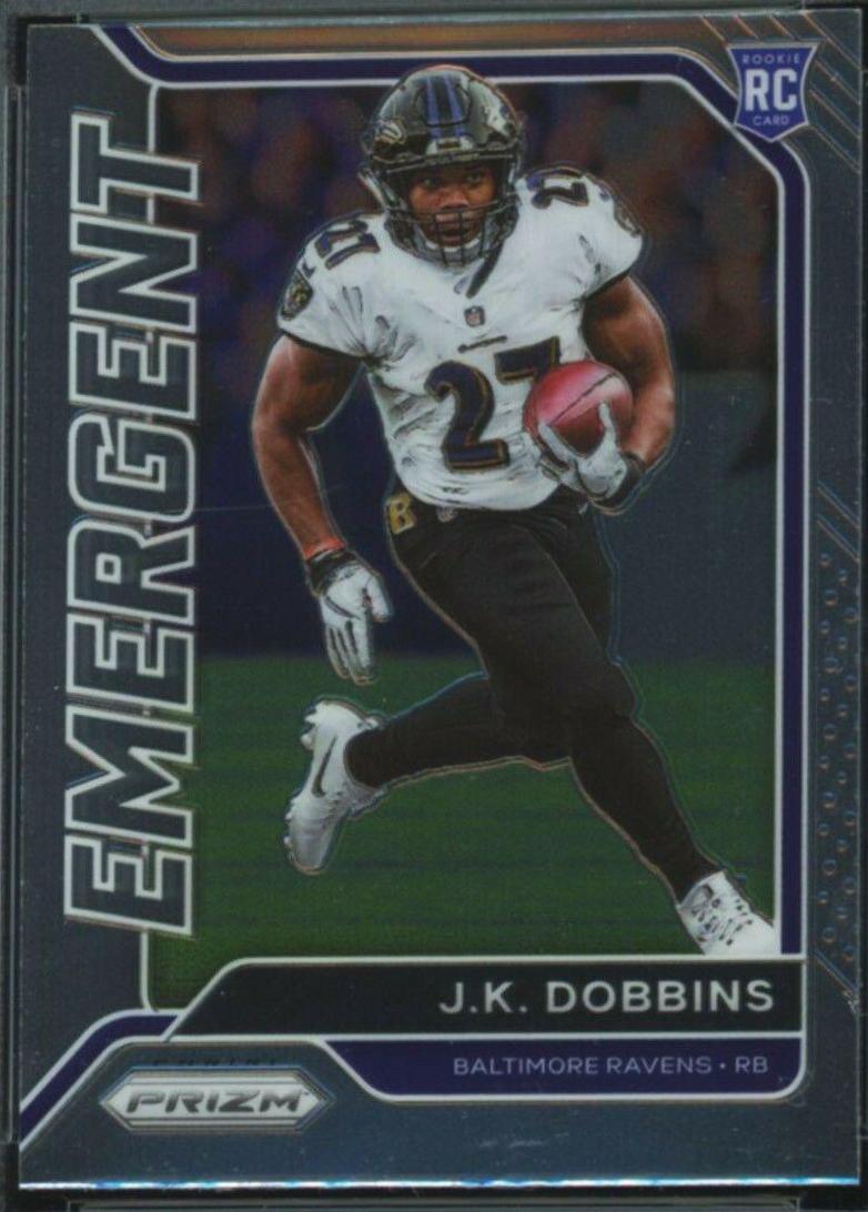 J. K. Dobbins #5 Football Cards 2020 Panini Prizm Emergent