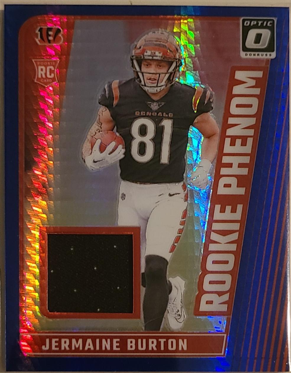 Jermaine Burton #RPB-JBN Football Cards 2024 Panini Donruss Optic Rookie Phenom Blue Hyper