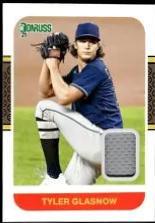 Tyler Glasnow #87M-TG Baseball Cards 2021 Panini Donruss Retro 1987 Materials