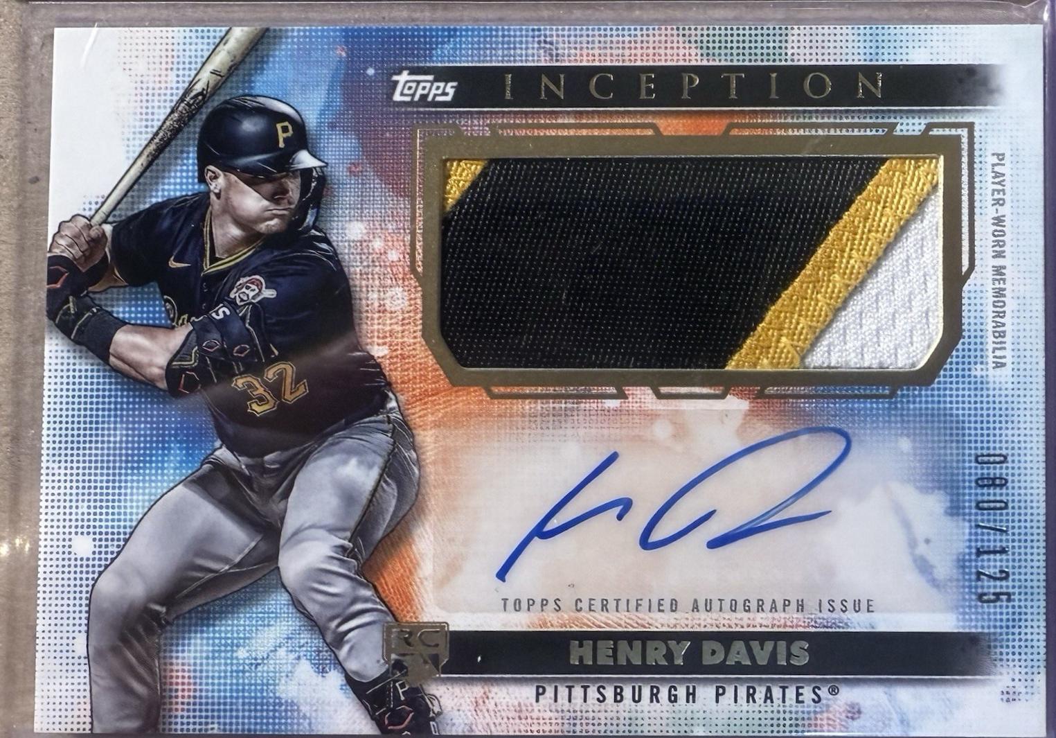 Henry Davis #APC-HD 2024 Topps Inception Autograph Patch Card Baseball