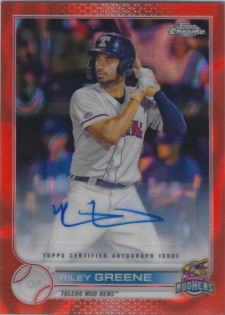 Riley Greene [Autograph Orange Lava Refractor] #PDC-96