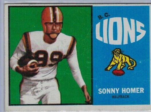 Sonny Homer #7 Football Cards 1964 Topps CFL