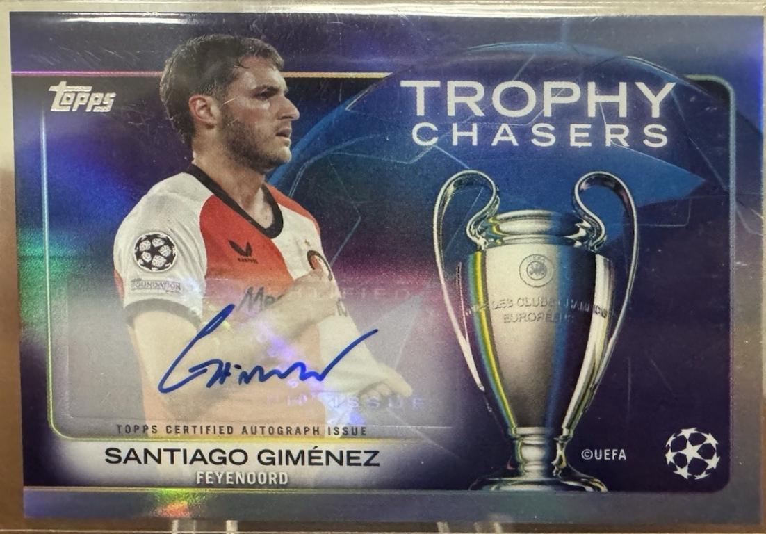 Santiago Gimenez #TCA-SG Soccer Cards 2024 Topps UEFA Trophy Chasers Autograph