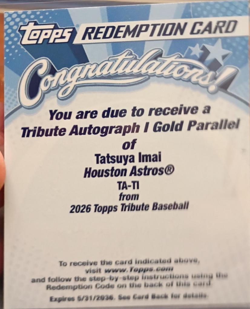 Tatsuya Imai #TA-TI 2026 Topps Tribute Baseball Tribute Autographs
