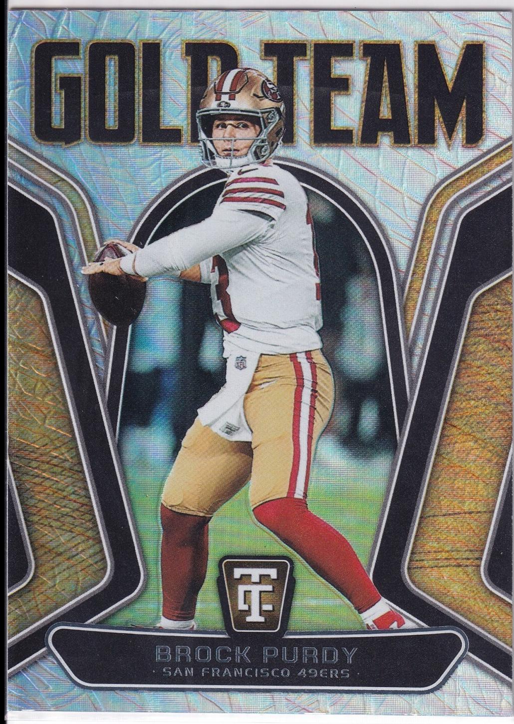 Brock Purdy #5 Football Cards 2024 Panini Totally Certified Gold Team