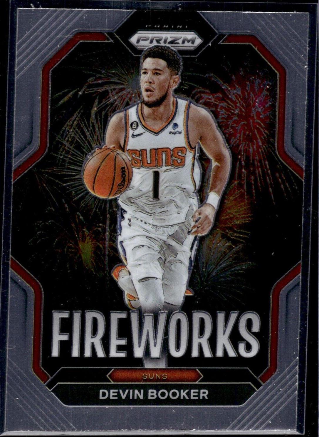 Devin Booker #6 Basketball Cards 2022 Panini Prizm Fireworks