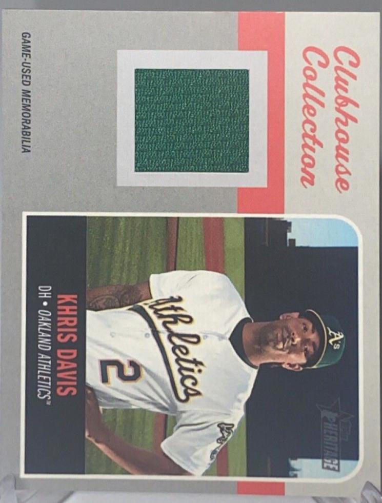 Khris Davis #KD Baseball Cards 2019 Topps Heritage Clubhouse Collection Relics