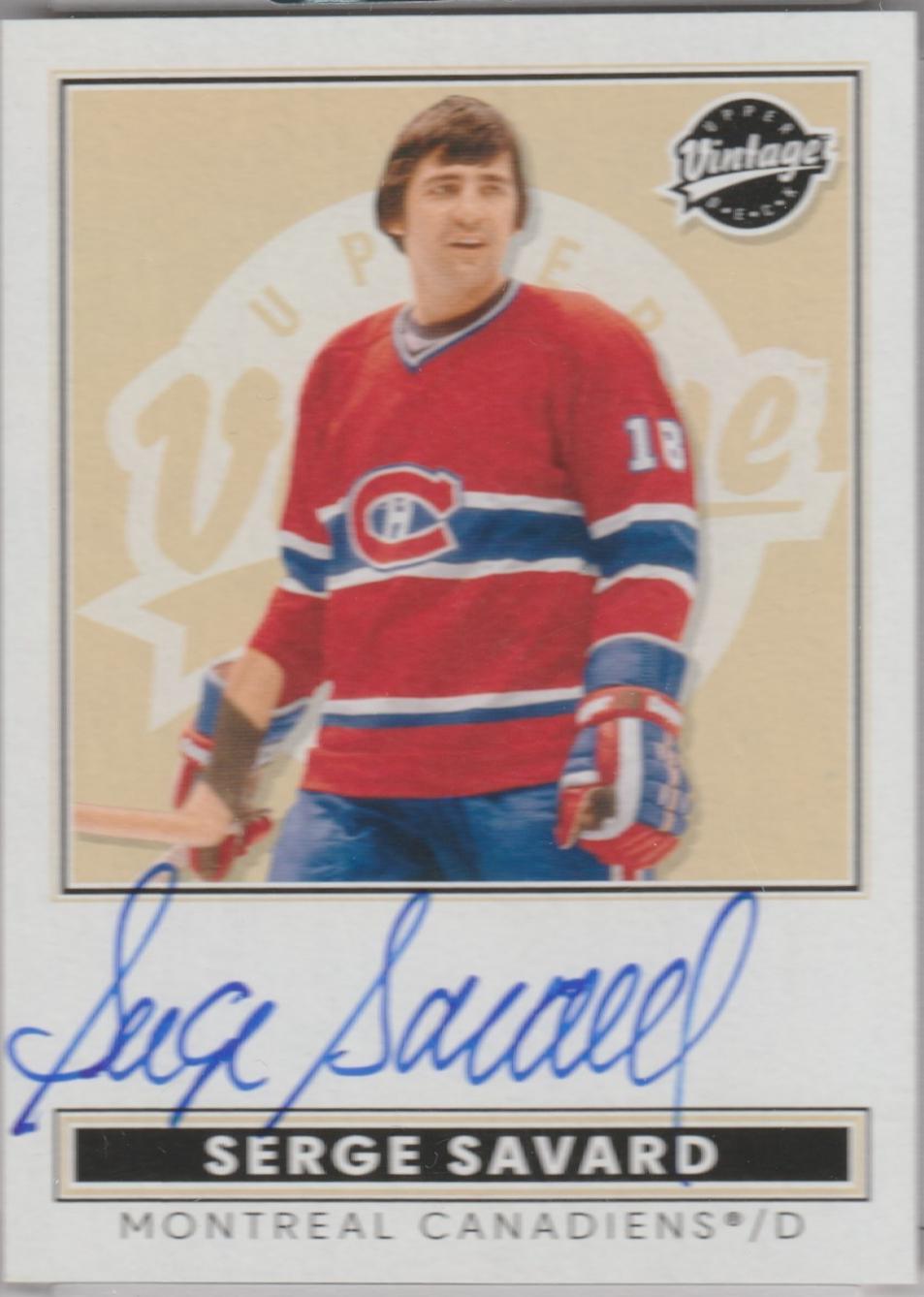 Serge Savard #VA-SS 2024 Upper Deck Clear Cut Vintage Autograph Hockey