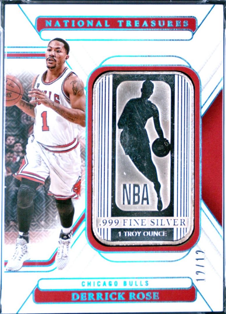 Derrick Rose #9 2024-25 Panini National Treasures Silver NBA Logo