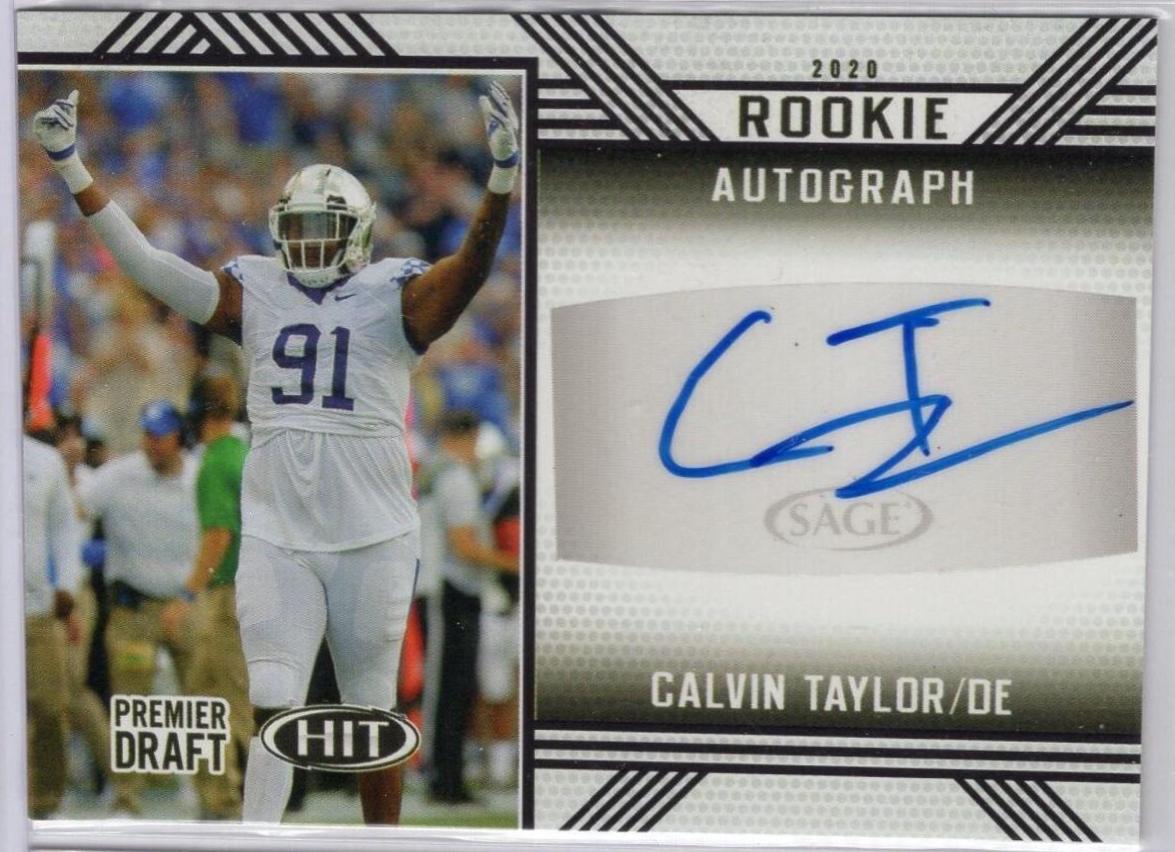 Calvin Taylor #A3 2020 Sage Hit Rookie Autograph Football