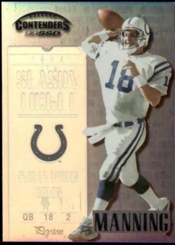 Peyton Manning #104 Football Cards 1999 Playoff Contenders Ssd