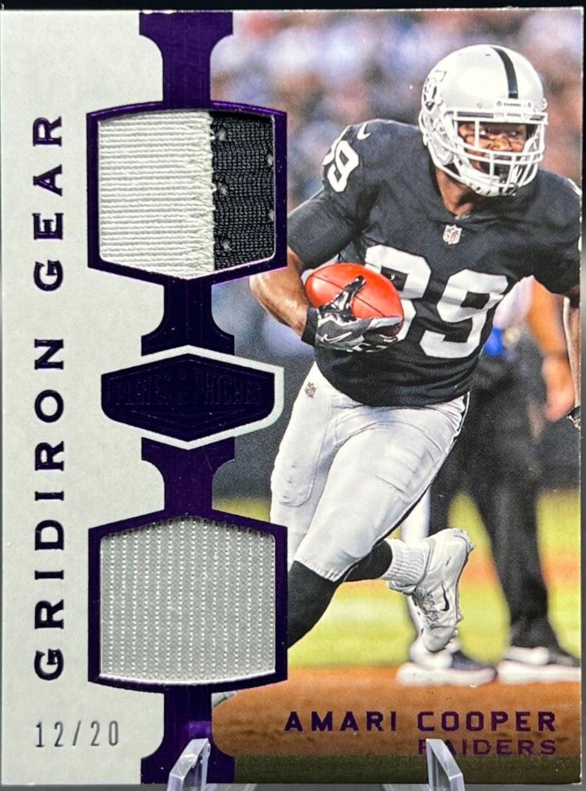 Amari Cooper #6 Football Cards 2018 Panini Plates & Patches Gridiron Gear Relic