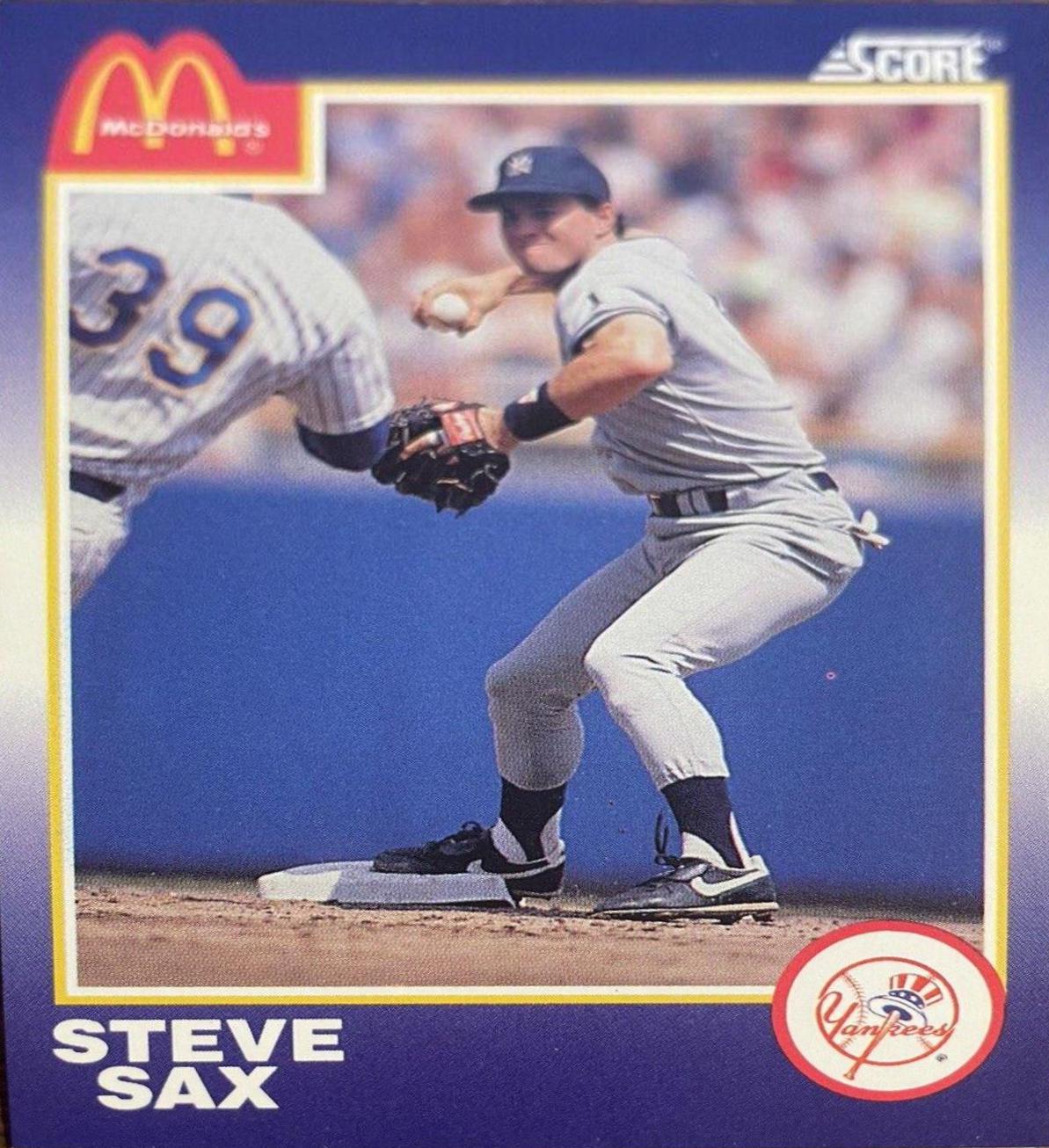 Steve Sax #22 Baseball Cards 1990 Score McDonald's