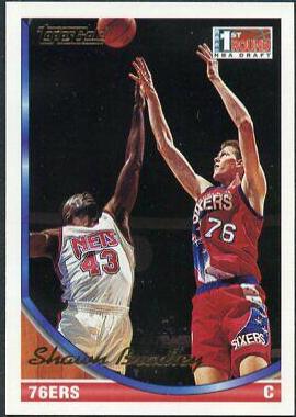 Shawn Bradley #308 Basketball Cards 1993 Topps Gold