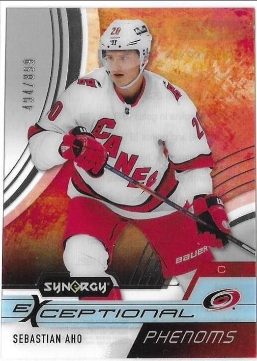 Sebastian Aho #EP-SA Hockey Cards 2021 Upper Deck Synergy Exceptional Phenoms