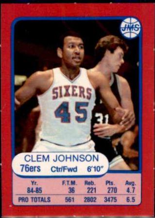 Clemon Johnson Perforated #9 Basketball Cards 1985 Jms Game